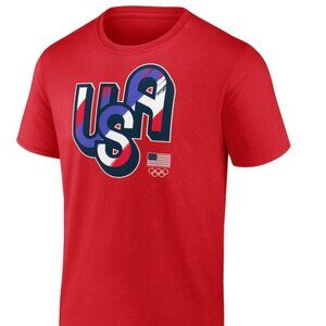 Men's Fanatics Red Team USA Painting Paris T-Shirt Size Large NWT